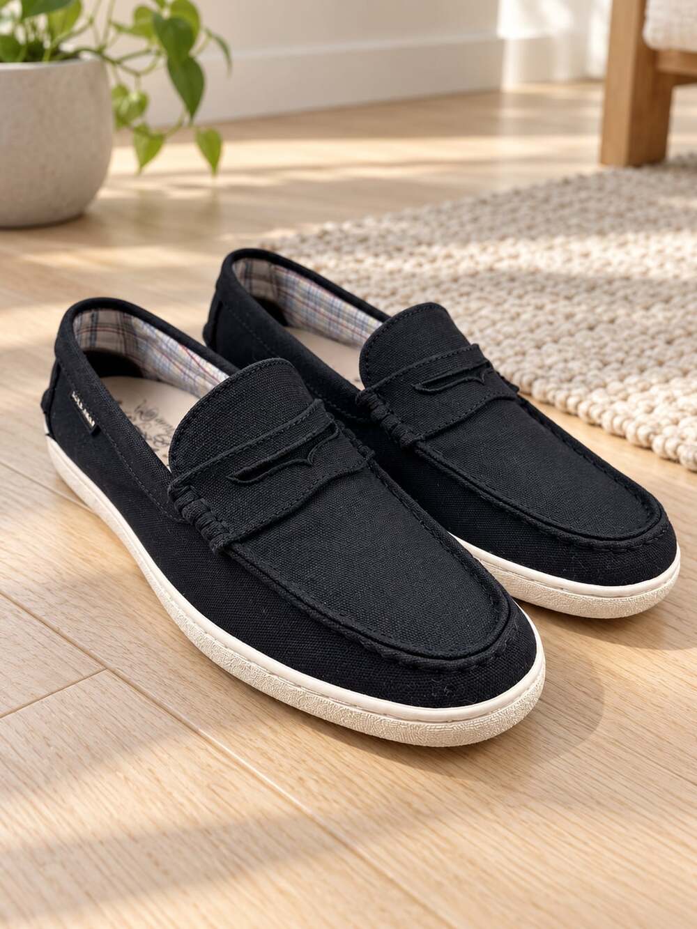 Cole Haan Pinch Weekender Men’s Canvas Penny Loafers Black Size 7 M